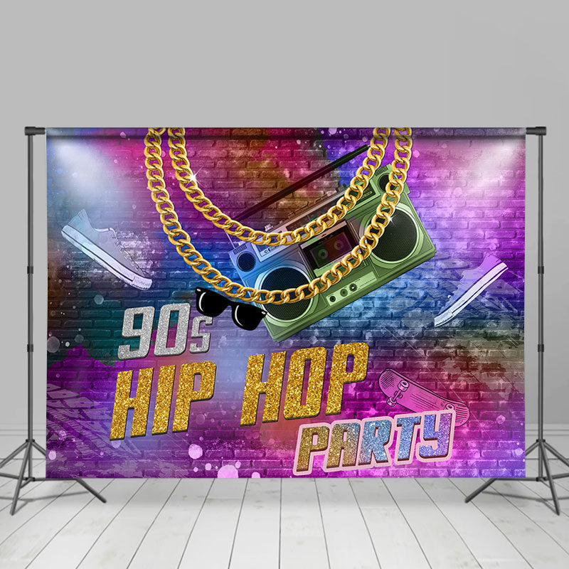 Lofaris Clasic 90s Theme Hip Hop Party Backdrop for Photoshoot