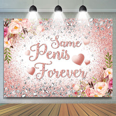 Pink Floral Glitter And Diamonds Wedding Party Backdrop