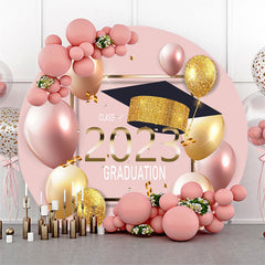 Lofaris Glitter Light Pink Class 2023 Graduation Circle Backdrop