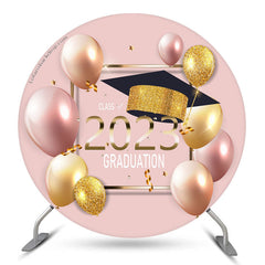 Lofaris Glitter Light Pink Class 2023 Graduation Circle Backdrop