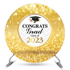 Lofaris Circle Gold Glitter Bokeh Class Of 2023 Grad Backdrop