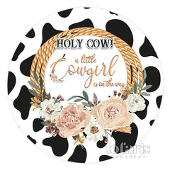 Lofaris A Little Cow Is On The Way Baby Showr Circle Backdrop