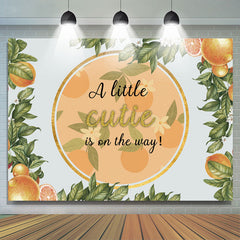 Lofaris A Little Cutie Orange Is On The Way Baby Shower Backdrop