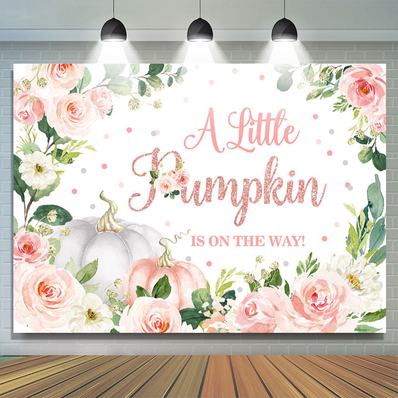 Lofaris A Little PumPkin Is On The Way Baby Shower Backdrop For Party