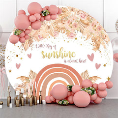 Lofaris A Little Ray Sunshine Is Almost Here Birthday Round Backdrop