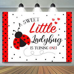Lofaris A Sweet Little Ladybug Is Turning One Birthday Backdrop