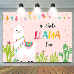 Lofaris A Whole Llama Lun Pink Birthday Backdrops For Girl