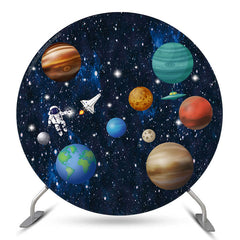 Lofaris Astronaut Planet Space Circle Backdrop For Birthday