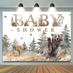Lofaris Autumn forests and Meadows Animals Baby Shower Backdrop