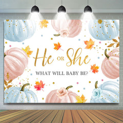 Lofaris Autumn Pumpkin Leaves Themed Baby Shower Backdrop