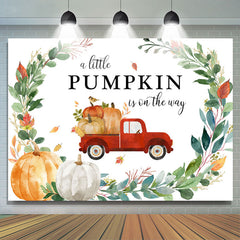 Lofaris Autumn Pumpkin On The Way Lovely Baby Shower Backdrop