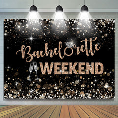 Lofaris Bachelorette Weekend Champagne Glitter Black Backdrop for Party