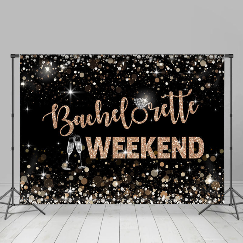 Lofaris Bachelorette Weekend Champagne Glitter Black Backdrop for Party