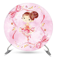 Lofaris Ballerina Floral Girls Party Round Backdrop Cover