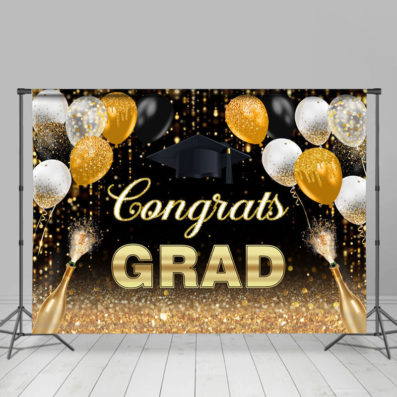 Lofaris Balloon Champagne Glitter Congrats Grad Backdrop