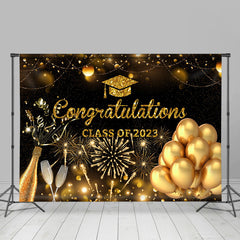 Lofaris Balloon Champagne Sparks Happy Graduation Backdrop
