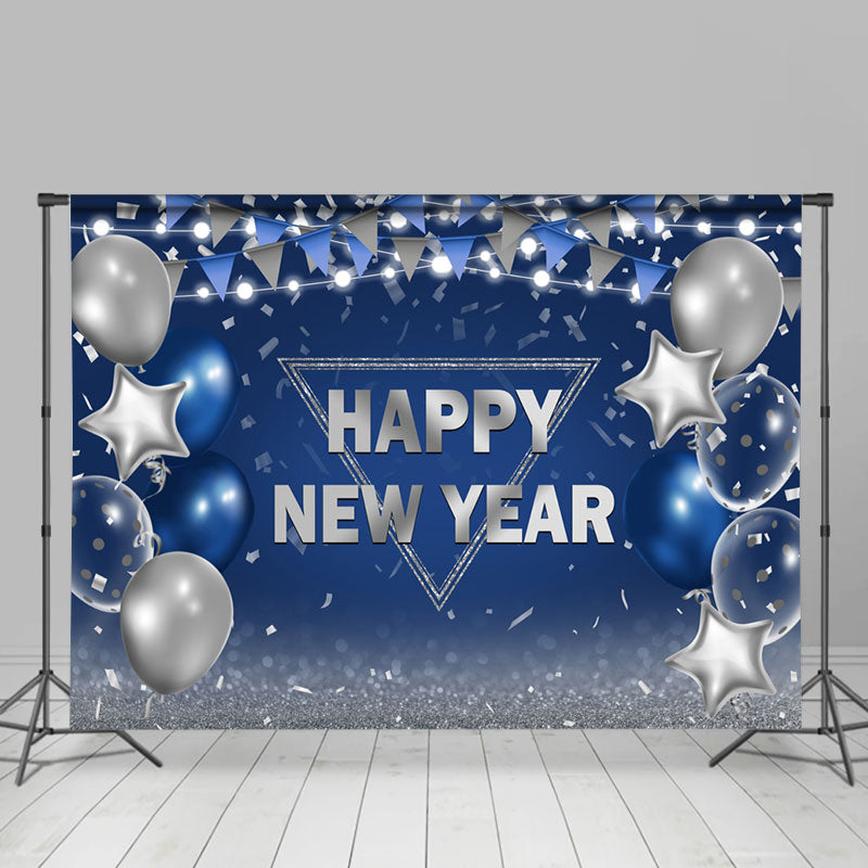 Lofaris UK Balloons Silver Band Happy New Year Backdrop For Party