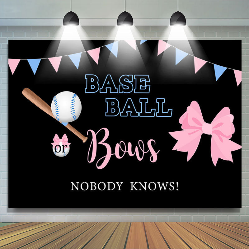 Lofaris Baseball Or Bow Gender Reveal Baby Shower Backdrop