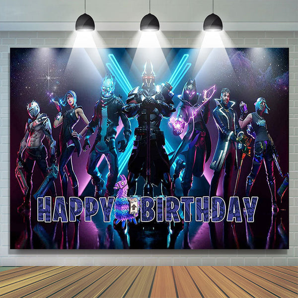Battle Royale Geburtstag Party Hintergrund | Leuchtender Gaming-Hintergrund 2,2x1,5 M Für Jungen