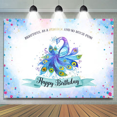 Lofaris Beautiful As A Peacock Dream Blue Birthday Backdrop