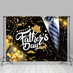 Lofaris Black And Gold Glitter Happy Fathers Day Party Backdrop