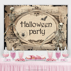 Lofaris Black And Khaki Retro Styel Halloween Party Backdrop