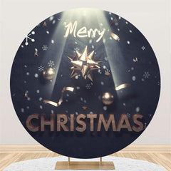 Lofaris Black And Light Round Merry Christmas Party Backdrop