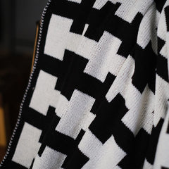 Lofaris Black And White Grid Soft Throw Blanket For Bed Sofa