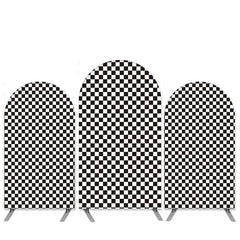 Lofaris Black And White Plaid Happy Birthday Arch Backdrop Kit