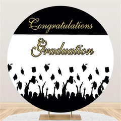 Lofaris Black And White Round Graduation Backdrop For Party