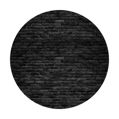 Lofaris Black Brick Simple Custom Circle Backdrop Decoration