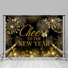 Lofaris UK Black Gold Cheers To The New Year Holiday Backdrop