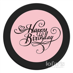 Lofaris Black Pink Brief Birthday Round Backdrop For Girl