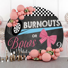 Lofaris Black Tyre Burnouts Gender Reveal Round Backdrop