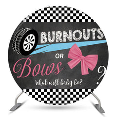 Lofaris Black Tyre Burnouts Gender Reveal Round Backdrop