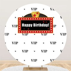 Lofaris Black Vip Theme Birthday Circle Backdrop For Party