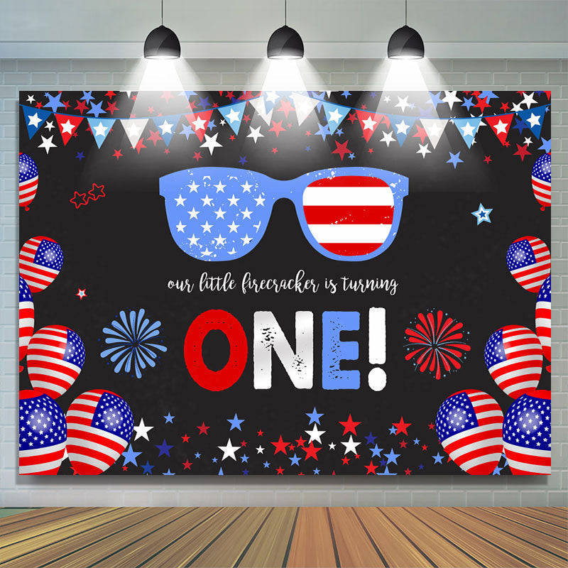 Lofaris Blue And Red Glasses With Black Birthday Backdrops