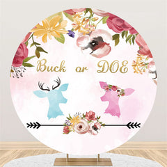 Lofaris Blue Buck Or Pink Doe Baby Shower Circle Backdrop