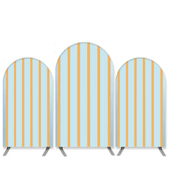 Lofaris Blue Orange Stripes Theme Birthday Arch Backdrop Kit