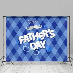 Lofaris Blue Rhombus Love Simple Happy Fathers Day Backdrop