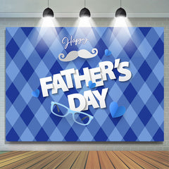 Lofaris Blue Rhombus Love Simple Happy Fathers Day Backdrop