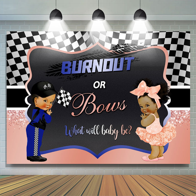 Lofaris Cute Burnout Bows Gender Reveal Party Backdrop