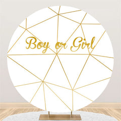 Lofaris Boy Or Girl Irregular Triangle Baby Shower Round Backdrop