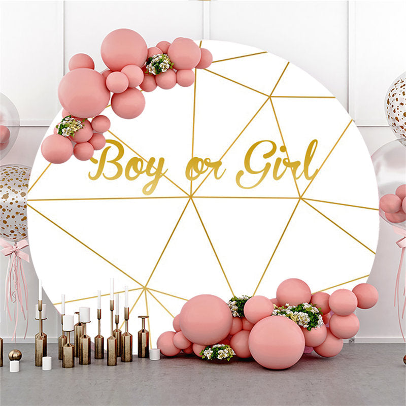 Lofaris Boy Or Girl Irregular Triangle Baby Shower Round Backdrop