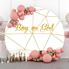 Lofaris Boy Or Girl Irregular Triangle Baby Shower Round Backdrop