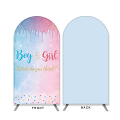 Lofaris Boy Or Girl What Do You Think Double Sided Arch Backdrop for Party