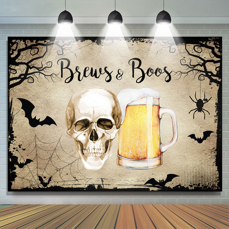 Lofaris Brews And Boos Halloween Theme Baby Shower Backdrop