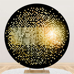 Lofaris Bright Golden Bokeh Round Birthday Party Backdrops