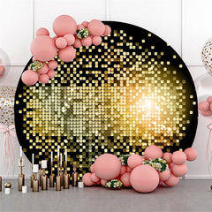 Lofaris Bright Golden Bokeh Round Birthday Party Backdrops