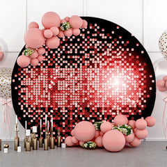 Lofaris Bright Pink Bokeh Round Black Happy Birthday Backdrop